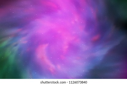 Light Pink, Green vector layout with cosmic stars. Shining colored illustration with bright astronomical stars. Pattern for futuristic ad, booklets.