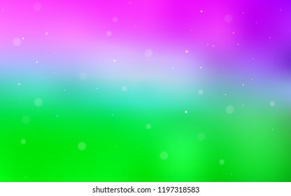 Light Pink, Green vector layout with circle shapes. Glitter abstract illustration with blurred drops of rain. Completely new template for your brand book.