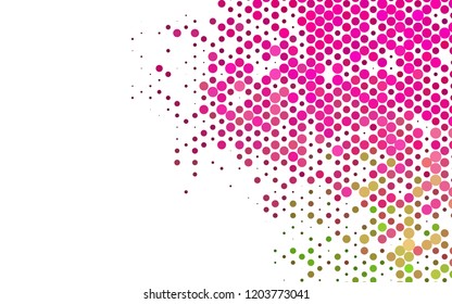 Light Pink, Green vector layout with circle spots. Abstract illustration with colored bubbles in nature style. Design for business adverts.