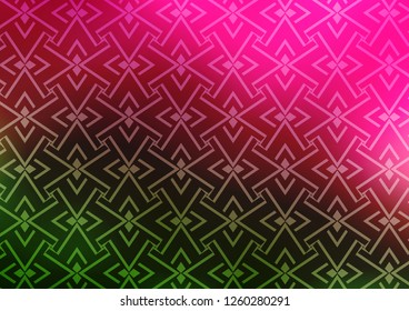 Light Pink, Green vector layout with flat lines. Shining colored illustration with narrow lines. Pattern for business booklets, leaflets.