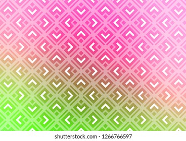 Light Pink, Green vector layout with lines, rectangle. Colorful illustration with lines, cubes on abstract template. Pattern for business booklets, leaflets.