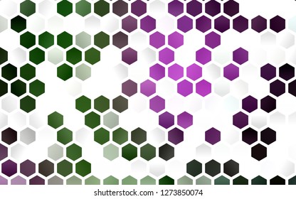 Light Pink, Green vector layout with hexagonal shapes. Illustration with set of colorful hexagons. New template for your brand book.