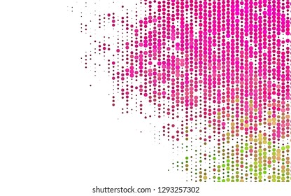 Light Pink, Green vector layout with circle shapes. Blurred bubbles on abstract background with colorful gradient. Template for your brand book.