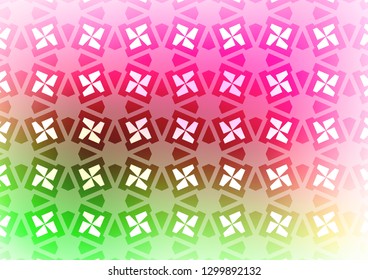 Light Pink, Green vector layout with lines, rectangles. Decorative design in abstract style with lines, cubes. Pattern for busines ad, booklets, leaflets