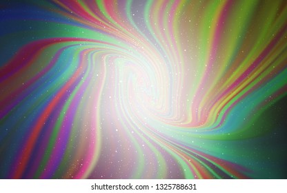 Light Pink, Green vector layout with cosmic stars. Shining illustration with sky stars on abstract template. Template for cosmic backgrounds.