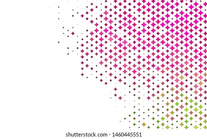 Light Pink, Green vector layout with bright stars. Decorative shining illustration with stars on abstract template. The pattern can be used for websites.