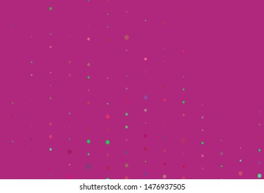 Light Pink, Green vector layout with circle shapes. Blurred bubbles on abstract background with colorful gradient. Pattern for textures of wallpapers.