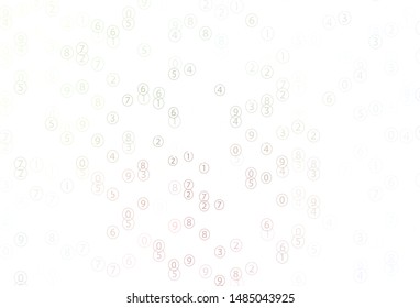 Light Pink, Green vector layout with algebra elements. Colored mathematic signs with gradient on white background. Template for landing page of typography.