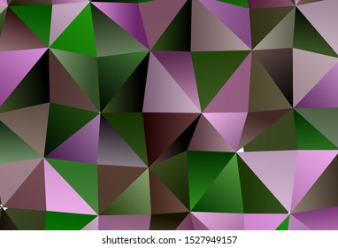 Light Pink, Green vector layout with lines, triangles. Decorative design in abstract style with triangles. Pattern for websites.