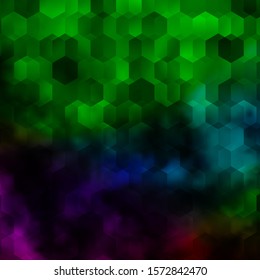 Light Pink, Green vector layout with hexagonal shapes. Colorful hexagons on blur backdrop. Design for your business advert.