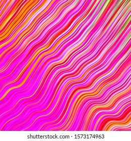Light Pink, Green vector layout with wry lines. Bright illustration with gradient circular arcs. Pattern for business booklets, leaflets
