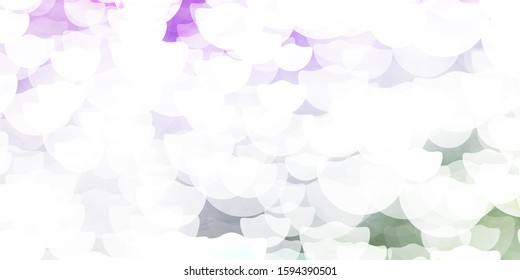 Light Pink, Green vector layout with circle shapes. Glitter abstract illustration with colorful drops. Design for posters, banners.