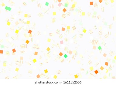 Light Pink, Green vector layout with circles, lines, rectangles. Decorative design in abstract style with lines, dots, cubes. Best design for poster, banner.