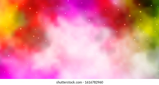 Light Pink, Green vector layout with bright stars. Colorful illustration in abstract style with gradient stars. Pattern for new year ad, booklets.