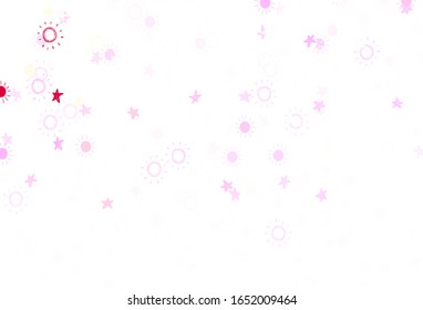 Diseño vector verde claro con estrellas, sol. Decoración borrosa de estilo sencillo con estrellas, sol. Diseño inteligente para su anuncio comercial.