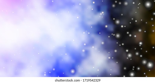 Diseño vectorial verde rosa claro con estrellas brillantes. Brillante ilustración colorida con estrellas pequeñas y grandes. Diseño para su promoción empresarial.