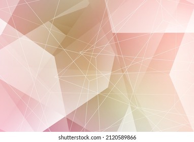 Light Pink, Green vector layout with lines, triangles. Glitter abstract illustration with triangular shapes. Elegant design for wallpapers.