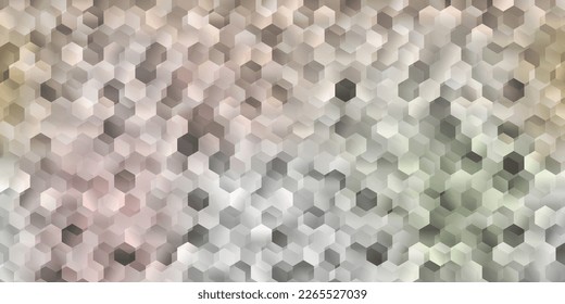 Diseño vectorial verde, rosa claro, con formas de hexágonos. Diseño inteligente en estilo abstracto con un lote de hexágonos de gradiente. Diseño para las páginas de inicio.