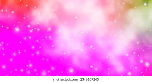 Light Pink, Green vector layout with bright stars. Colorful illustration in abstract style with gradient stars. Pattern for new year ad, booklets.
