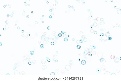 Hellrosa, grünes Vektorlayout mit Kreisformen. Unscharfes dekoratives Design im abstrakten Stil mit Blasen. Muster für futuristische Werbung, Broschüren.