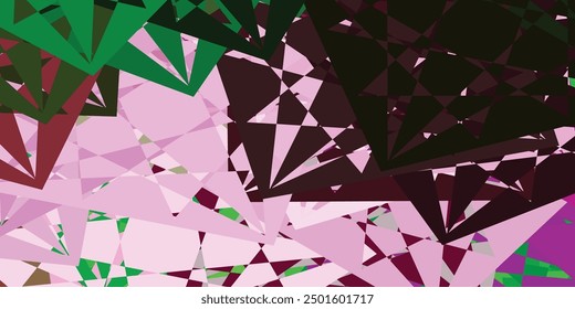 Diseño de Vector rosa claro y verde con formas triangulares. Ilustración abstracta excepcional con gama de triángulos coloridos. Una adición fácil a sus comerciales.