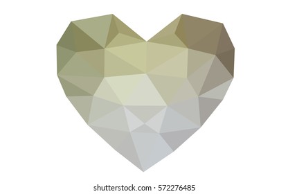 Light Pink, Green vector love background with heart. Paper note. Valentine's greeting polygonal card. Triangular illustration for your business. Stock template for your design.