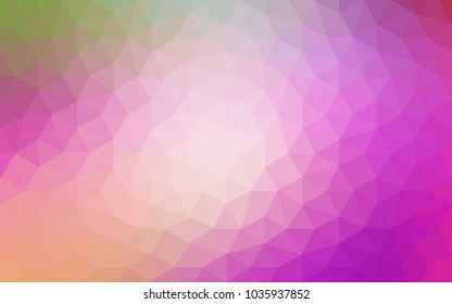 Light Pink, Green vector Low poly crystal background. Polygon design pattern. Low poly illustration, low polygon background.