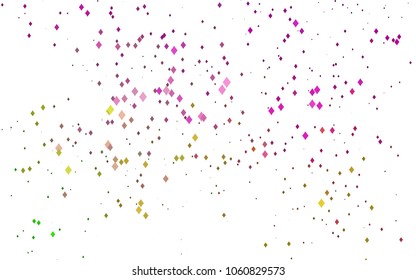 Light Pink, Green vector low poly background. A sample with a polygonal design. Illustration in polygonal style with repeating squares