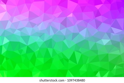 Light Pink, Green vector low poly cover. Shining colorful illustration with triangles. Pattern for a brand book's backdrop.