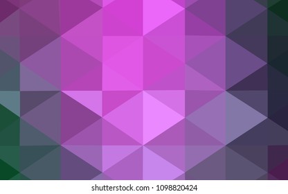 Light Pink, Green vector low poly texture. Polygonal abstract illustration with gradient. Triangular pattern for your business design.
