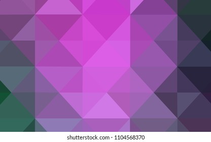 Light Pink, Green vector low poly cover. Geometric illustration in Origami style with gradient.  The template for cell phone's backgrounds.