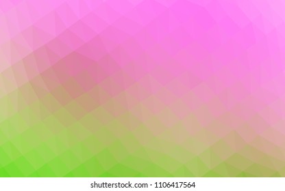 Light Pink, Green vector low poly layout. Brand new colored illustration in blurry style with gradient. A new texture for your design.