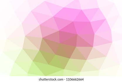 Light Pink, Green vector low poly low poly. Modern geometrical abstract illustration with gradient. A completely new template for your business design.