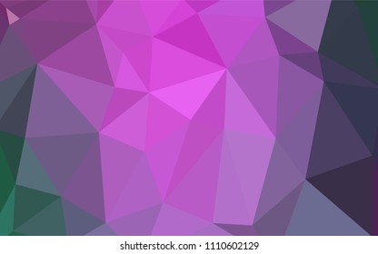 Light Pink, Green vector low poly texture. Creative illustration in halftone style with gradient. Triangular pattern for your business design.