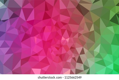 Light Pink, Green vector low poly layout. A sample with polygonal shapes. Best triangular design for your business.