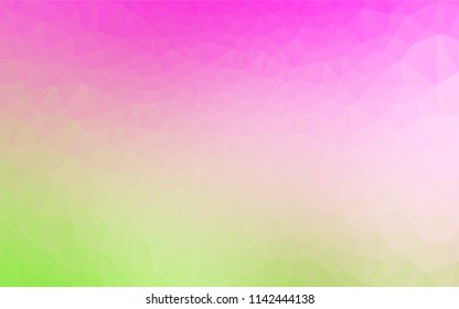 Light Pink, Green vector low poly texture. Brand new colored illustration in blurry style with gradient. A new texture for your design.