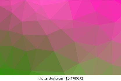 Light Pink, Green vector low poly cover. Geometric illustration in Origami style with gradient.  A completely new template for your business design.