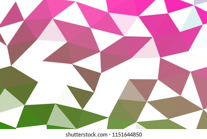 Light Pink, Green vector low poly low poly. Creative geometric illustration in Origami style with gradient. A new texture for your design.