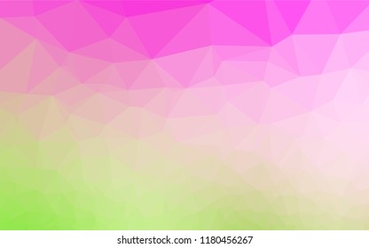 Light Pink, Green vector low poly layout. Modern geometrical abstract illustration with gradient. Brand new style for your business design.