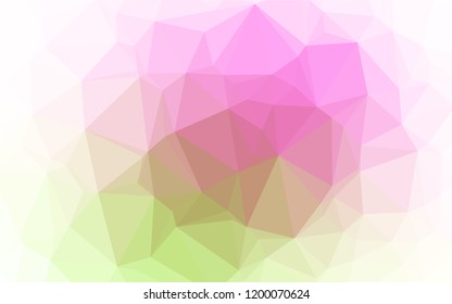 Light Pink, Green vector low poly cover. Glitter abstract illustration with an elegant design. The template can be used as a background for cell phones.