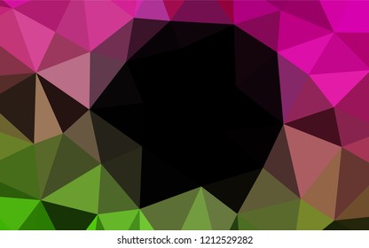Light Pink, Green vector low poly cover. Creative illustration in halftone style with gradient. Brand new design for your business.
