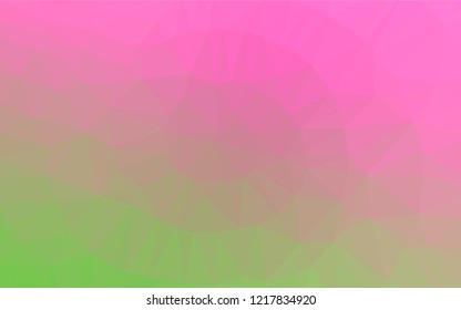 Light Pink, Green vector low poly cover. A completely new color illustration in a vague style. The polygonal design can be used for your web site.