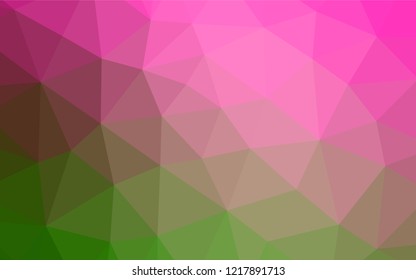 Light Pink, Green vector low poly cover. Colorful abstract illustration with gradient. A completely new template for your business design.