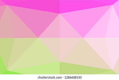 Light Pink, Green vector low poly texture. Colorful abstract illustration with gradient. Brand new design for your business.