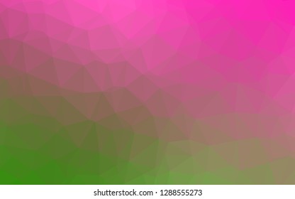 Light Pink, Green vector low poly layout. Colorful illustration in Origami style with gradient.  Completely new design for your business.