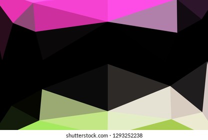 Light Pink, Green vector low poly layout. Shining illustration, which consist of triangles. Brand new style for your business design.