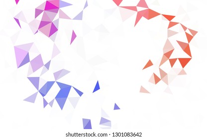 Light Pink, Green vector low poly texture. Glitter abstract illustration with an elegant triangles. Best triangular design for your business.