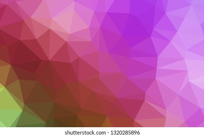 Light Pink, Green vector low poly texture. Shining illustration, which consist of triangles. Polygonal design for your web site.