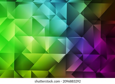 Light Pink, Green vector low poly background. Creative geometric illustration in Origami style with gradient. Triangular pattern for your design.