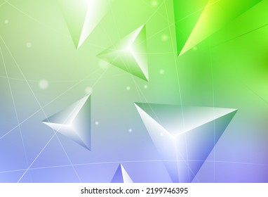 Light Pink, Green vector low poly background. Creative geometric illustration in Origami style with gradient. New template for your brand book.